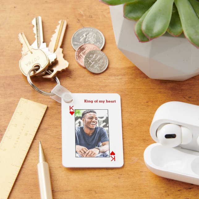 Personalised King of Hearts Key Ring (Desk)