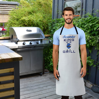 Personalised King of My Grill All-Over Print Apron