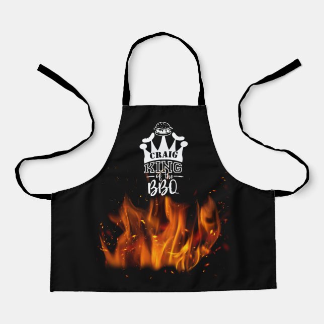 Personalised King of the BBQ Apron (Front)