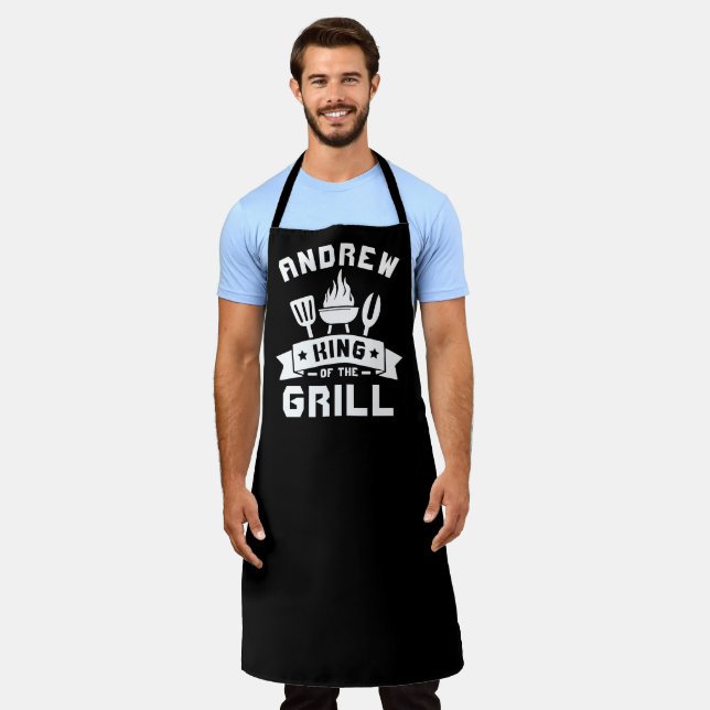Personalised King of the Grill Apron (Worn)