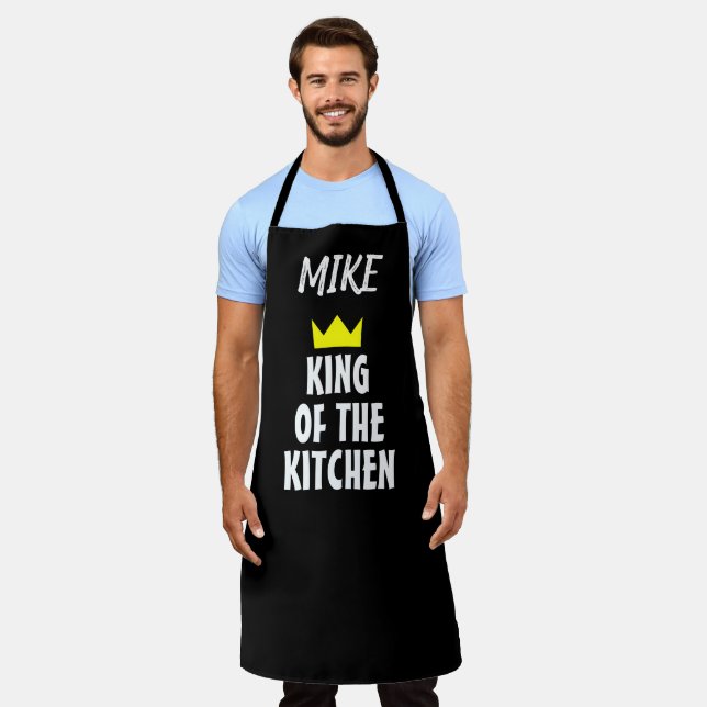 Personalised KING OF THE KITCHEN Mens Apron (Worn)