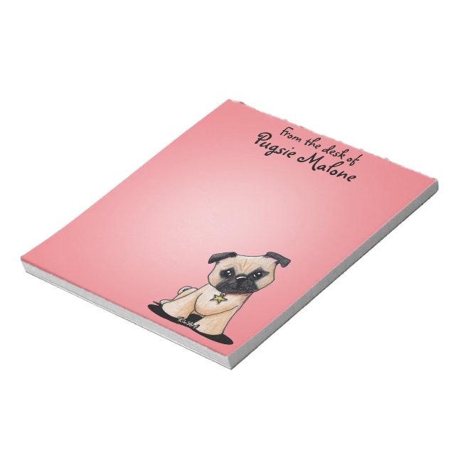 Personalised KiniArt Pug Notepad (Rotated)