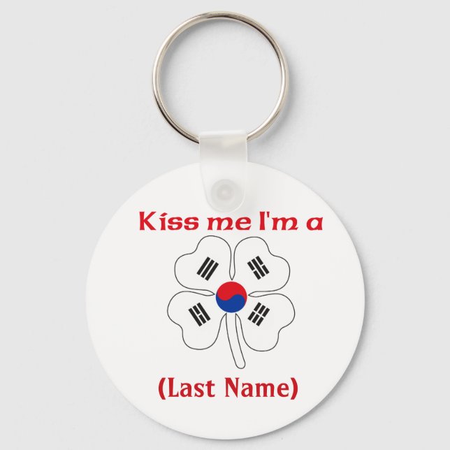 Personalised Kiss Me I'm Korean  Keychain (Front)
