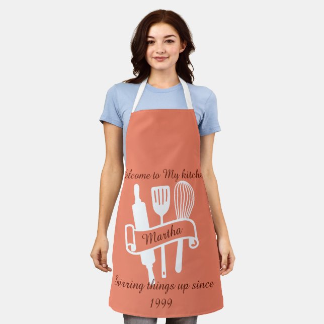 Personalised kitchen  apron (Worn)