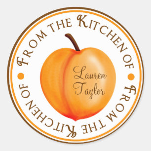 Personalised Kitchen Baking Stickers- Peaches Classic Round Sticker