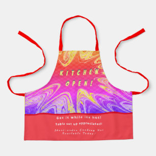 Personalised Kitchen Open + 3Comments Funny Apron