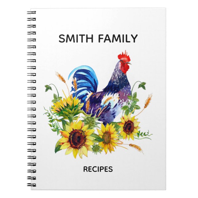 Personalised Kitchen recipes Notebook (Front)
