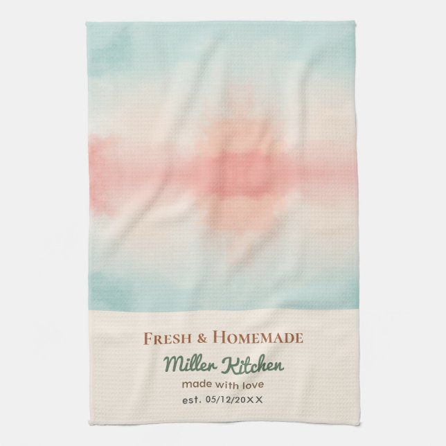Personalised Kitchen Towel Custom Name Dish Towel  (Vertical)