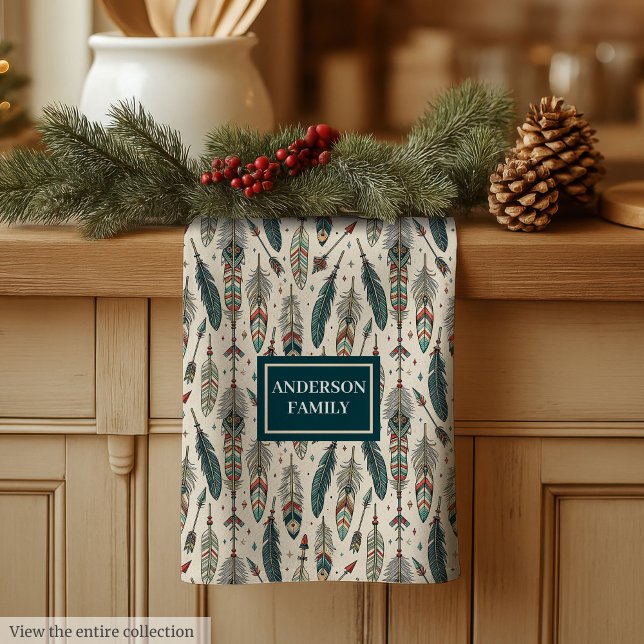 Personalised Kitchen Towel Ethnic Chic Vibe (Personalized Kitchen Towel Ethnic Chic Vibe)