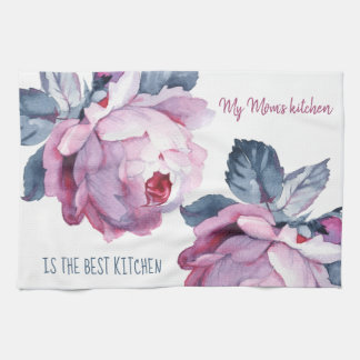 Personalised kitchen towel floral Mother gift