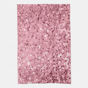 Personalised Kitchen Towel Rose Gold Glitter