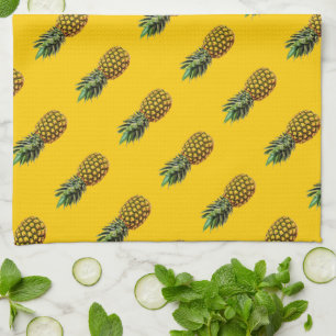 Personalised kitchen towel with pineapple fruit