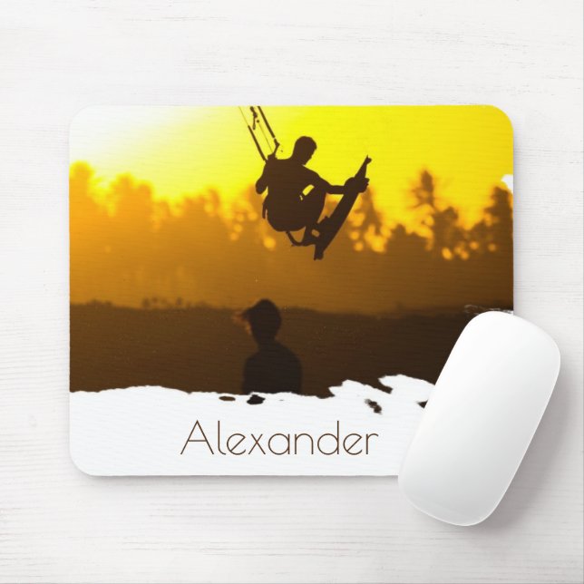 Personalised Kite Surfing at Sunset Tropical Mouse Pad (With Mouse)