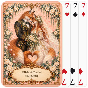 Personalised Kitsune Bride and Groom Wedding Favou Playing Cards