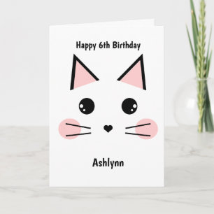Personalised Kitty Cat Birthday Card