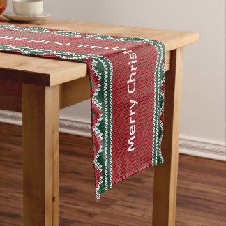 Personalised Knit-Pattern Christmas Table Runner
