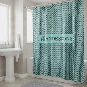 Personalised Knit Pattern Shower Curtain