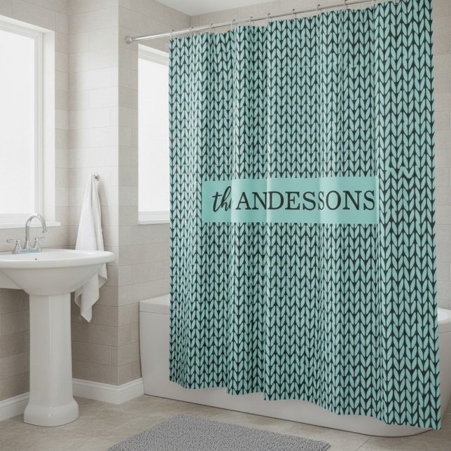 Personalised Knit Pattern Shower Curtain (Creator Uploaded)