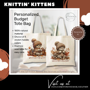 Personalised Knittin' Kittens Budget Tote Bag