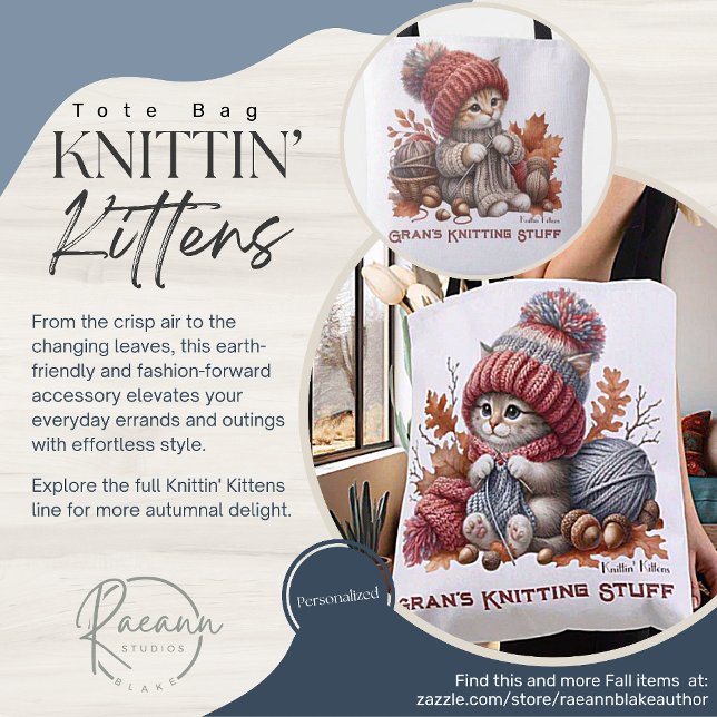 Personalised Knittin' Kittens Tote Bag (Creator Uploaded)