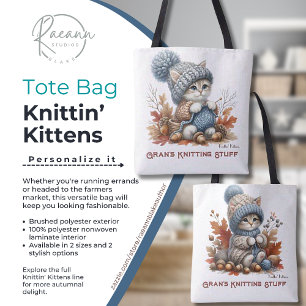 Personalised Knittin' Kittens Tote Bag