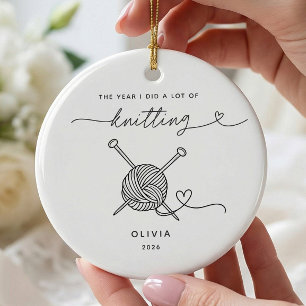 Personalised Knitting Christmas Ornament