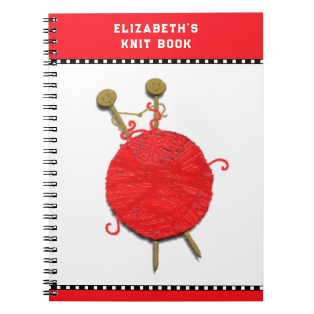 Personalised Knitting Gifts Notebook (Front)