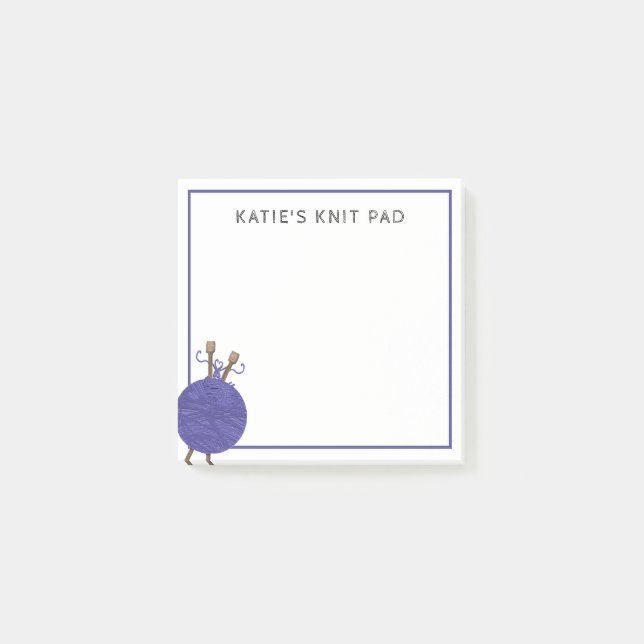 Personalised Knitting Knitter Post-it Notes (Front)