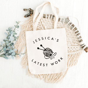 Personalised Knitting Needles Cute Crafter gift Tote Bag