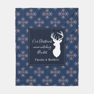 Personalised Knitting Pattern Christmas Holiday Fleece Blanket