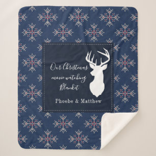 Personalised Knitting Pattern Christmas Holiday Sherpa Blanket