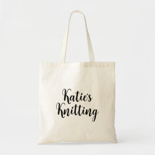 Personalised Knitting Project Tote Bag