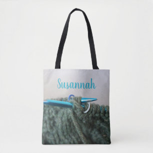 Personalised Knitting Tote Bag