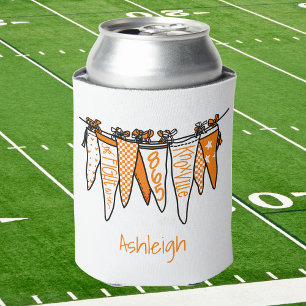 Personalised Knoxville Orange & White Pennant Can Cooler