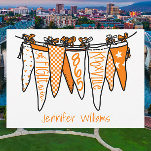 Personalised Knoxville Orange & White Pennants Card