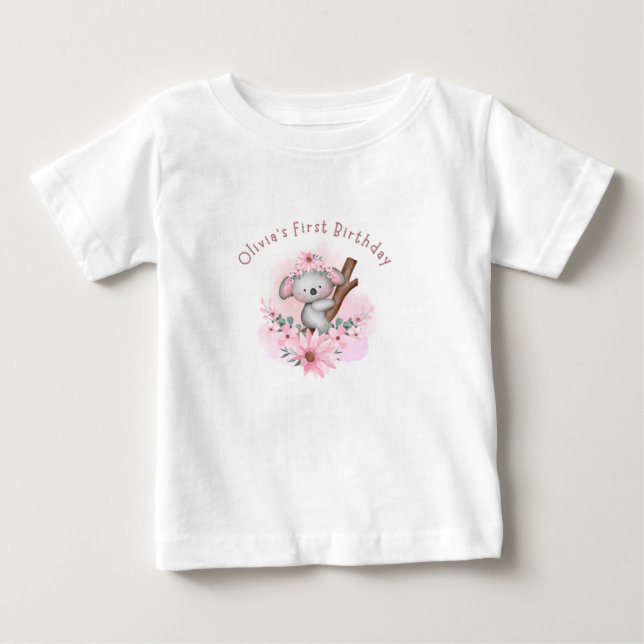 Personalised Koala First Birthday Shirt  (Front)