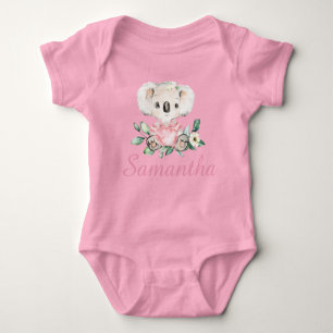Personalised Koala Floral T Shirt for 1st Birthday