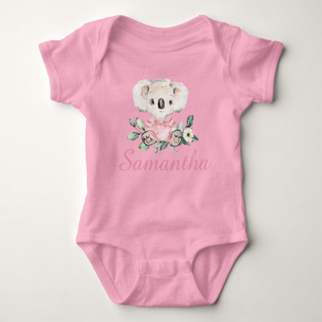 Personalised Koala Floral T Shirt for 1st Birthday (Front)