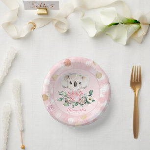Personalised koala paper plate