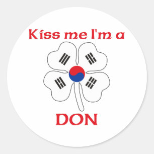 Personalised Korean Kiss Me I'm Don Classic Round Sticker