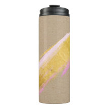 Personalised Kraft Gold Pink Brush Tumbler