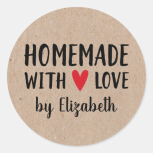 Personalised Kraft Homemade With Love Sticker