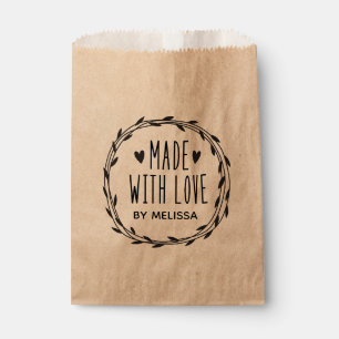 Personalised Kraft Made With Love Favour Bag