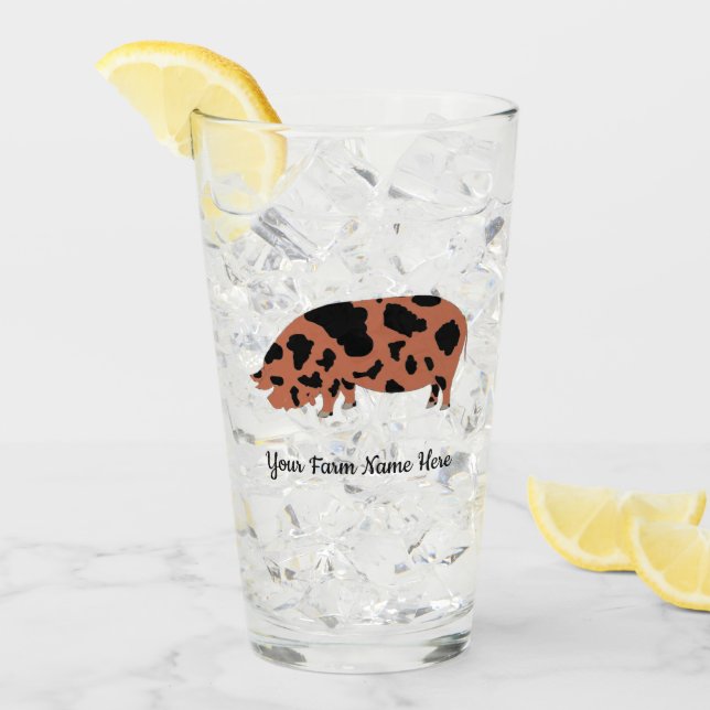 Personalised KuneKune Pig Farm Glass (Front Ice)