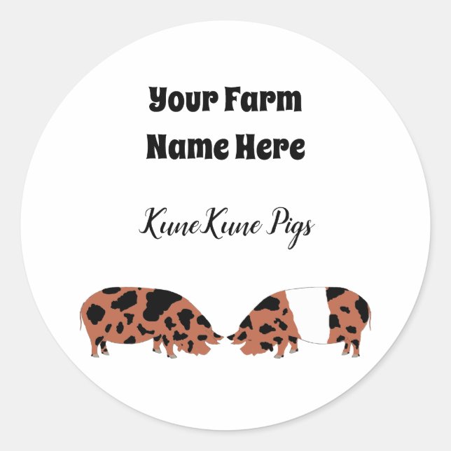 Personalised KuneKune Pig Sticker (Front)
