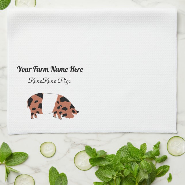 Personalised KuneKune Pig Tea Towel (Folded)