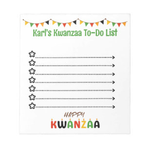 Personalised Kwanzaa To- Do List Notepad