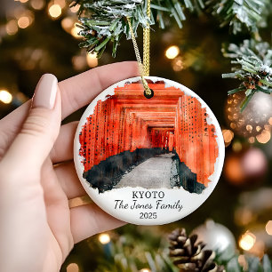 Personalised Kyoto Ornament, Japan Gift Ceramic Ornament