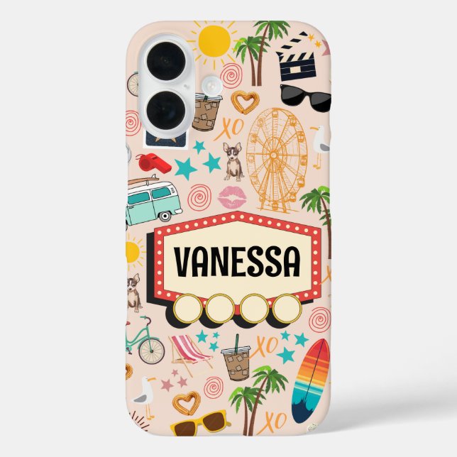Personalised L.A. Vibes Doodle  Case-Mate iPhone Case (Back)