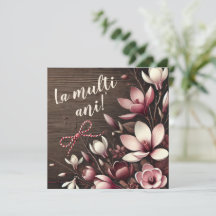 Personalised "La Mulți Ani" Card Rustic Crocus